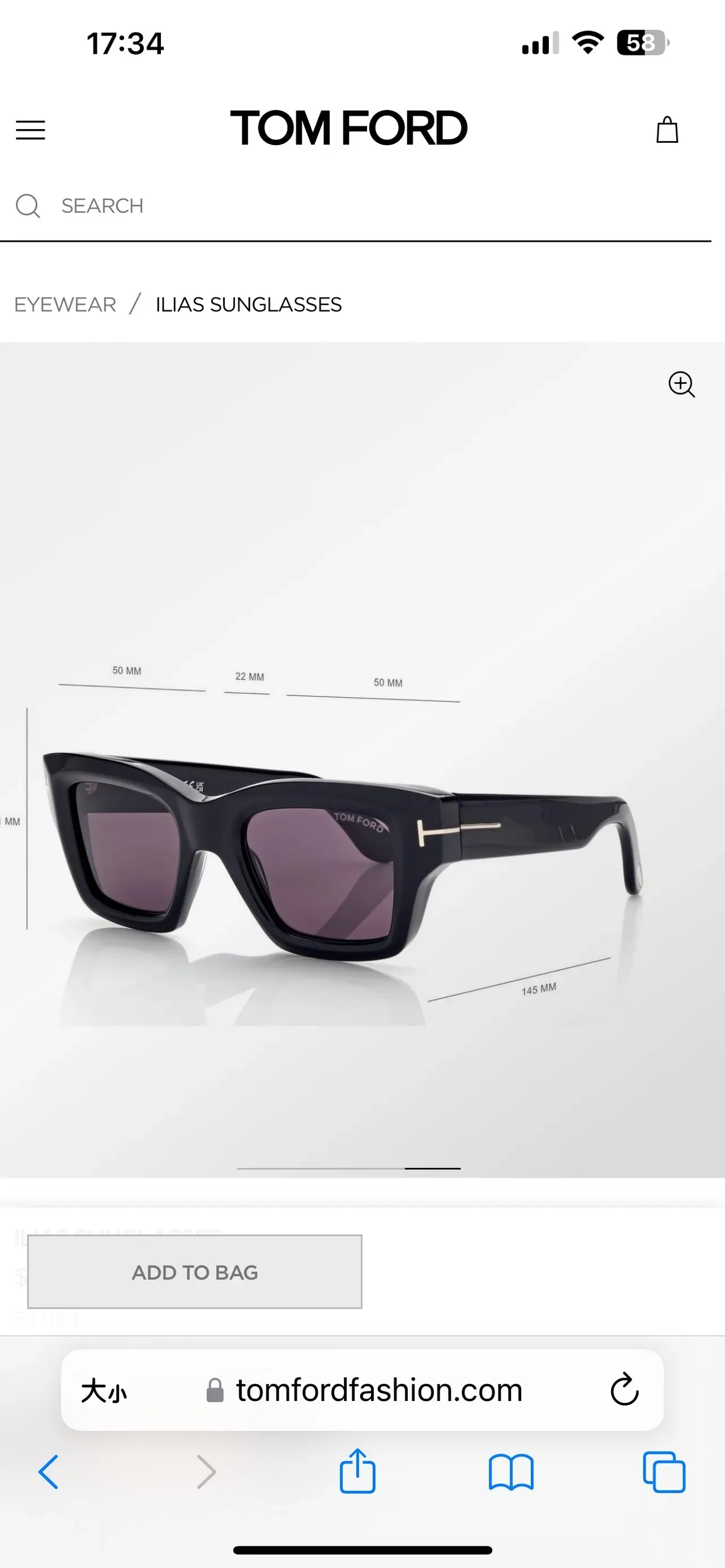 Tom Ford Ilia Black Acetate Gold Bar Sunglasses 3