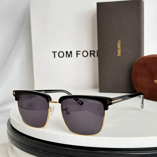Tom Ford Rectangular Half-Rim Black and Silver Optical Glasses 5