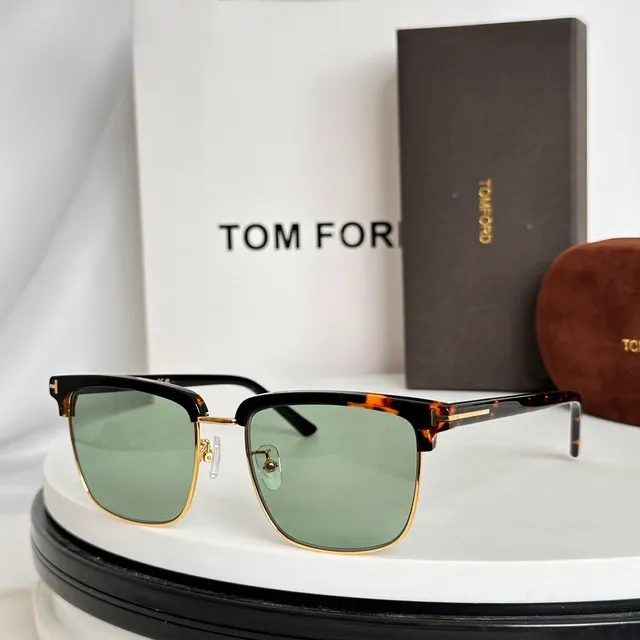 Tom Ford Rectangular Half-Rim Black and Silver Optical Glasses 6