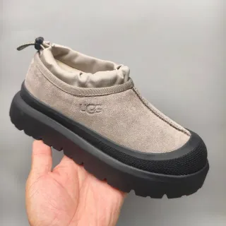UGG Beige Black Slip-On Platform Sole Snow Boots
