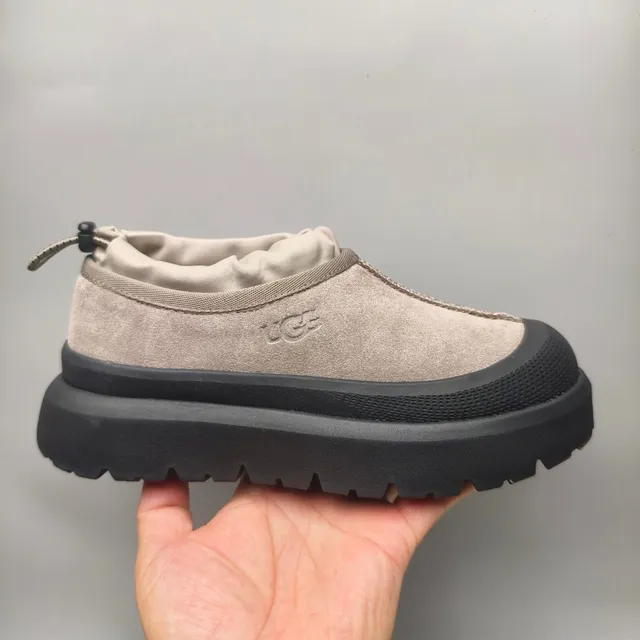 UGG Beige Black Slip-On Platform Sole Snow Boots 2