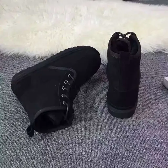 UGG Black Lace-Up Suede Upper Snow Boots 2