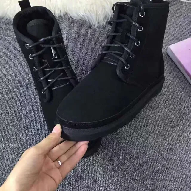 UGG Black Lace-Up Suede Upper Snow Boots 3