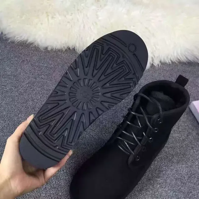 UGG Black Lace-Up Suede Upper Snow Boots 4