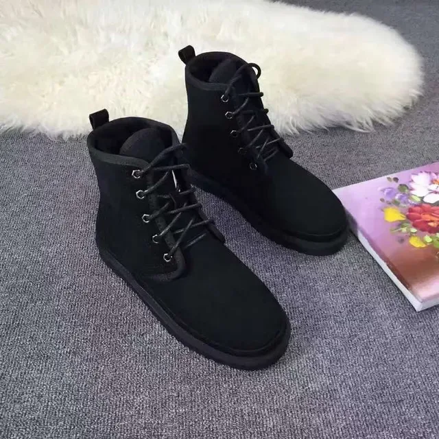 UGG Black Lace-Up Suede Upper Snow Boots 5