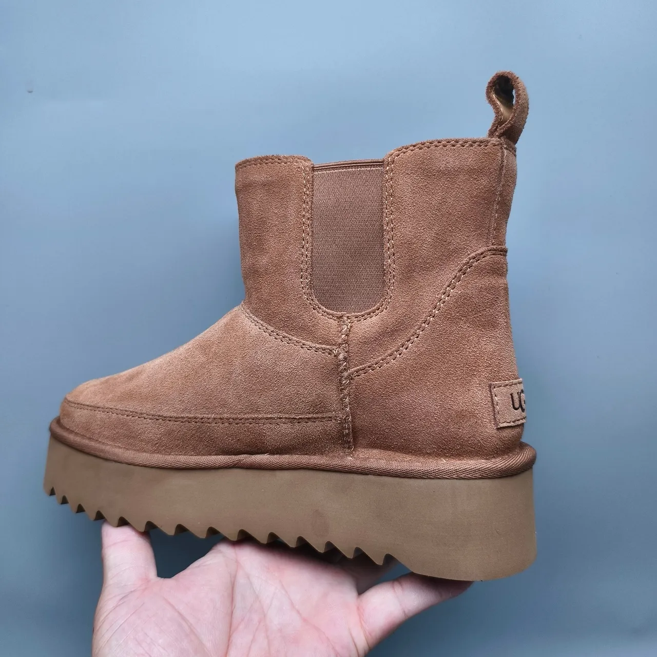 UGG Brown Suede Upper Elastic Side Gussets Chelsea Boots 4