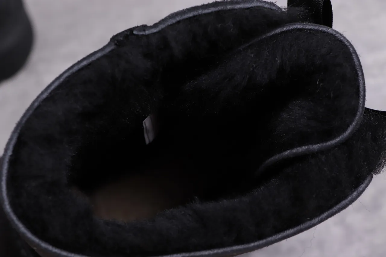 UGG Classic Mini Bow Black Suede Ankle Boots 2