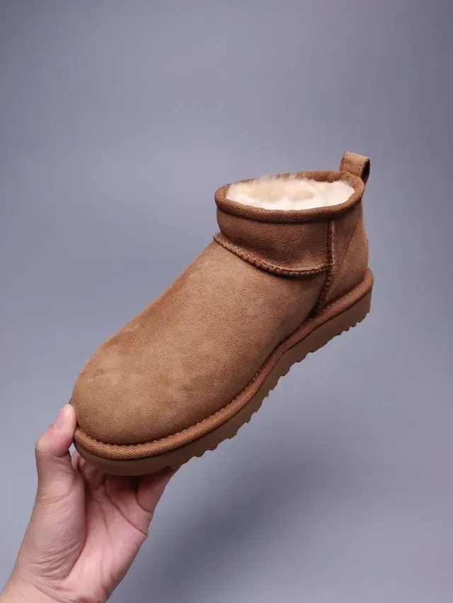 UGG Classic Mini Chestnut Brown Suede Snow Boots 2