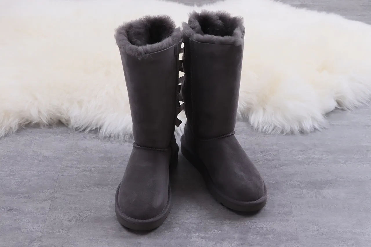 UGG Gray Black Shearling-Lined Suede-Like Exterior Knee Boots 11