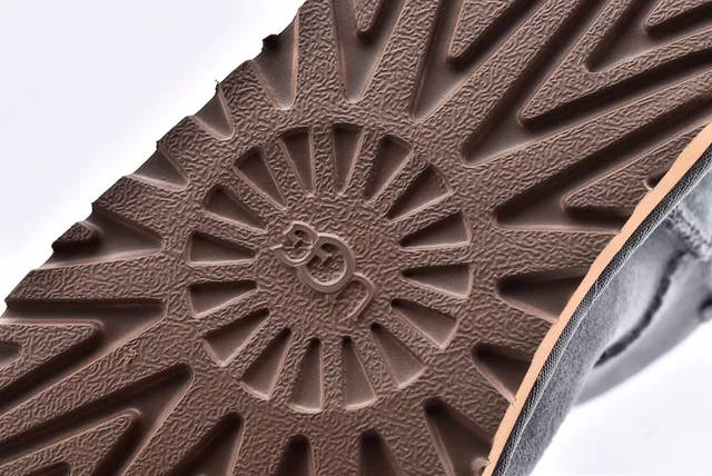UGG Mini Bailey Bow Gray Suede Shearling-Lined Snow Boots 7