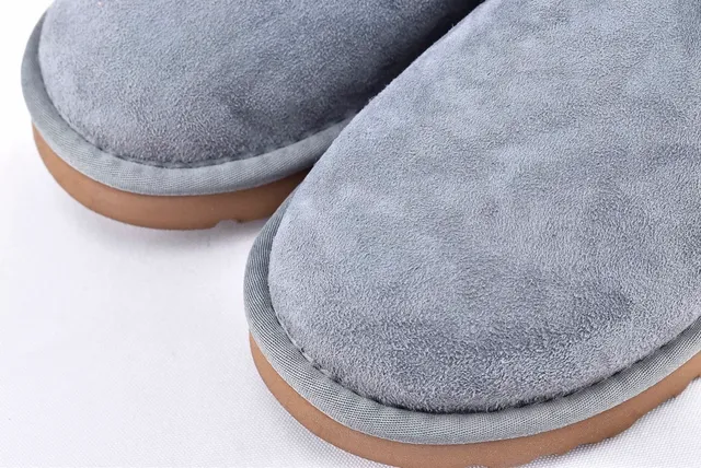 UGG Mini Bailey Bow Gray Suede Shearling-Lined Snow Boots 10