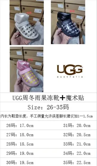 UGG Pink Multicolor Puffy-Cuffed Translucent-Panel Snow Boots 3