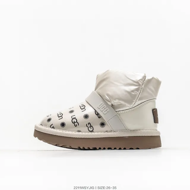 UGG Pink Multicolor Puffy-Cuffed Translucent-Panel Snow Boots 9