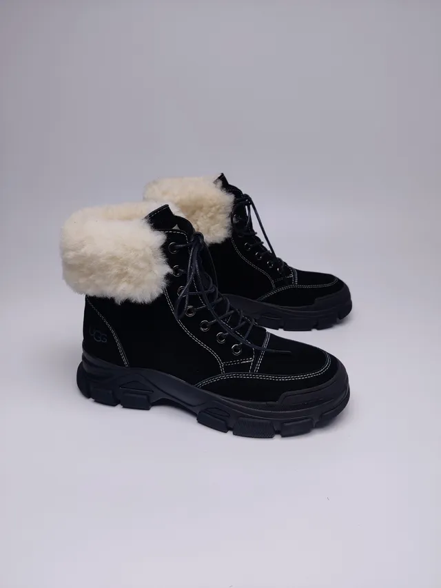 UGG Shearling-Cuffed Lace-Up Chunky Sole Snow Boot 4