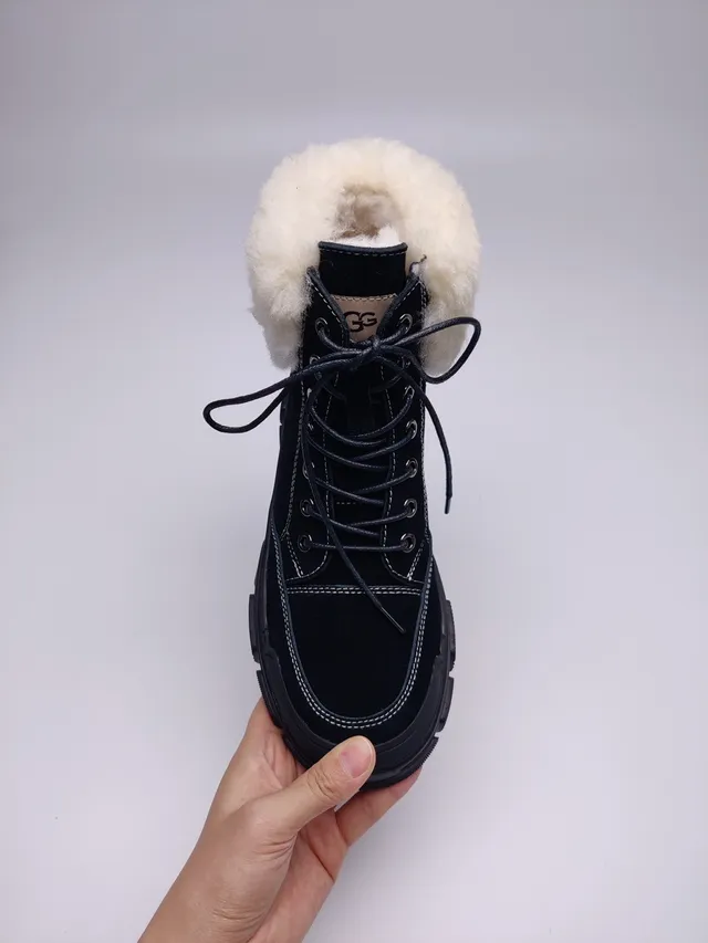 UGG Shearling-Cuffed Lace-Up Chunky Sole Snow Boot 6