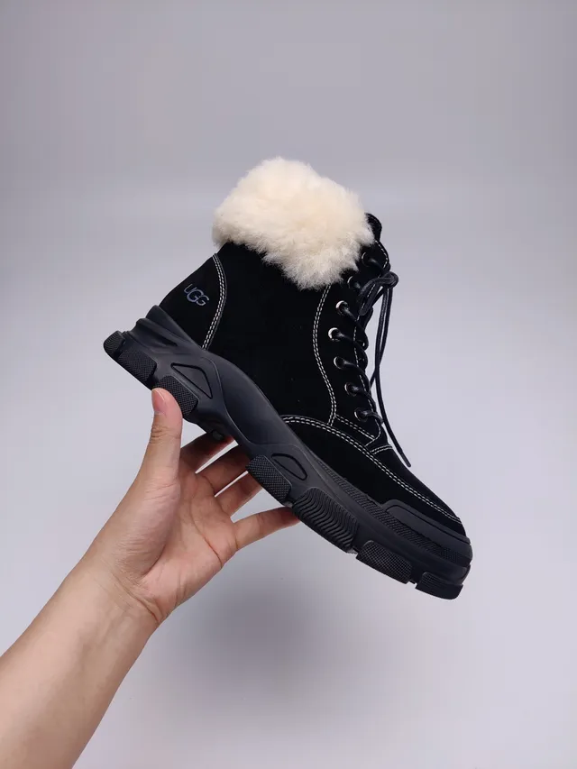 UGG Shearling-Cuffed Lace-Up Chunky Sole Snow Boot 8