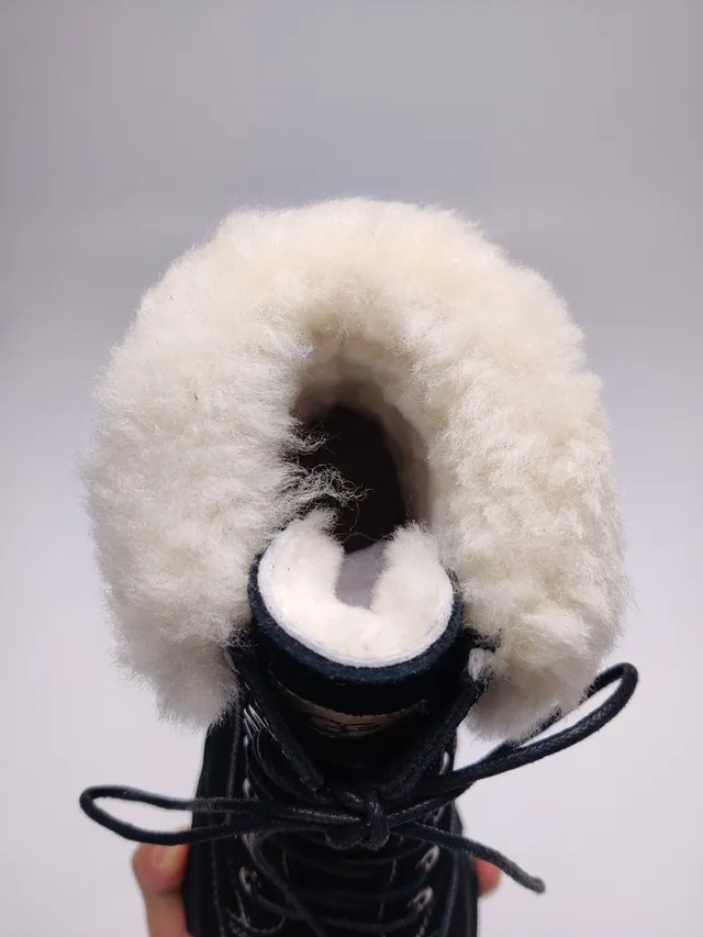 UGG Shearling-Cuffed Lace-Up Chunky Sole Snow Boot 10