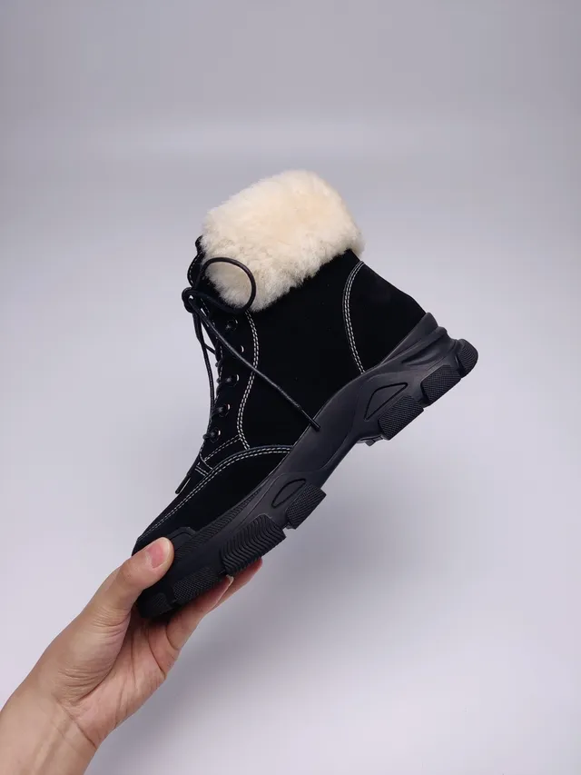 UGG Shearling-Cuffed Lace-Up Chunky Sole Snow Boot 11