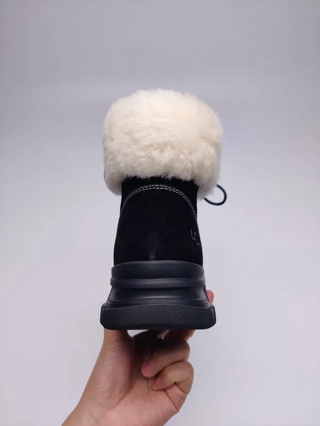 UGG Shearling-Cuffed Lace-Up Chunky Sole Snow Boot 12