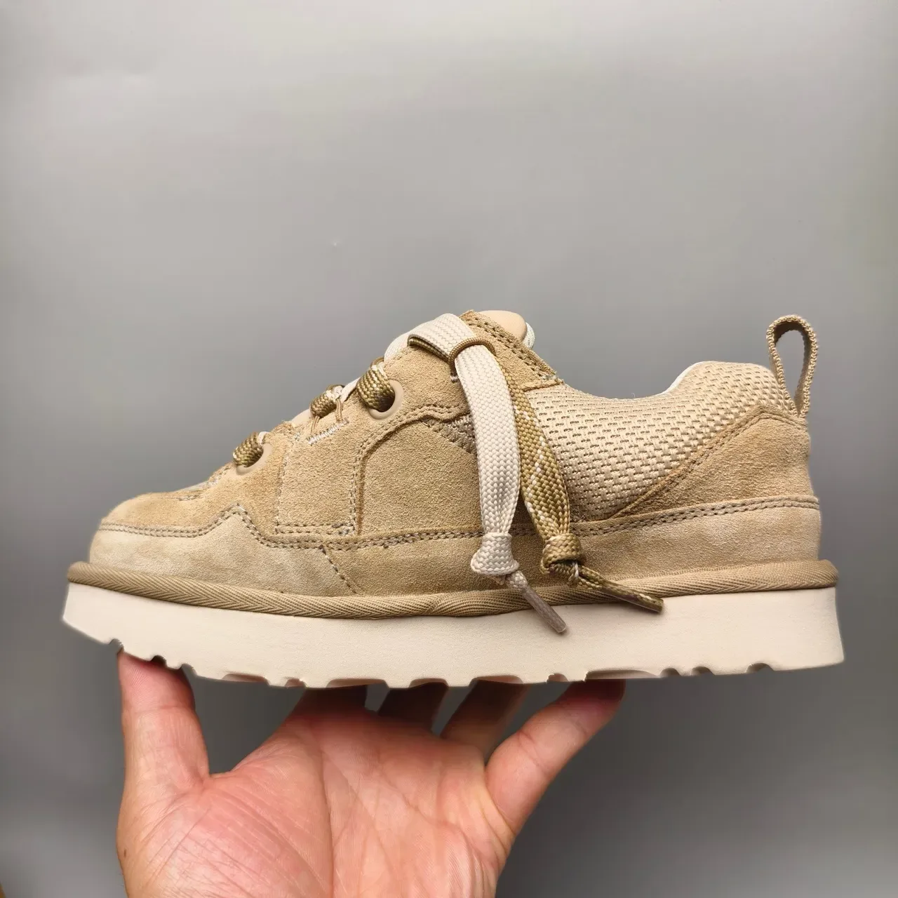 UGG Tasman بيج سولا منصة سميكة أعلى مختلط من الجلد المخملي والشبكة سنيكرز لايف ستايل 7