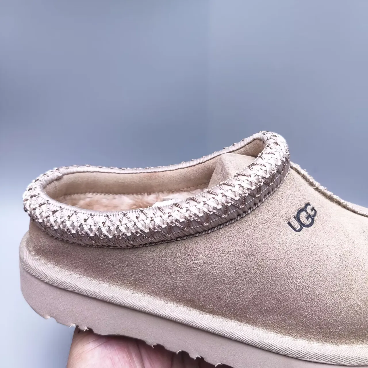 UGG Tasman بيج حذاء مفتوح الخلف جلد محاكاة كاجوال 2