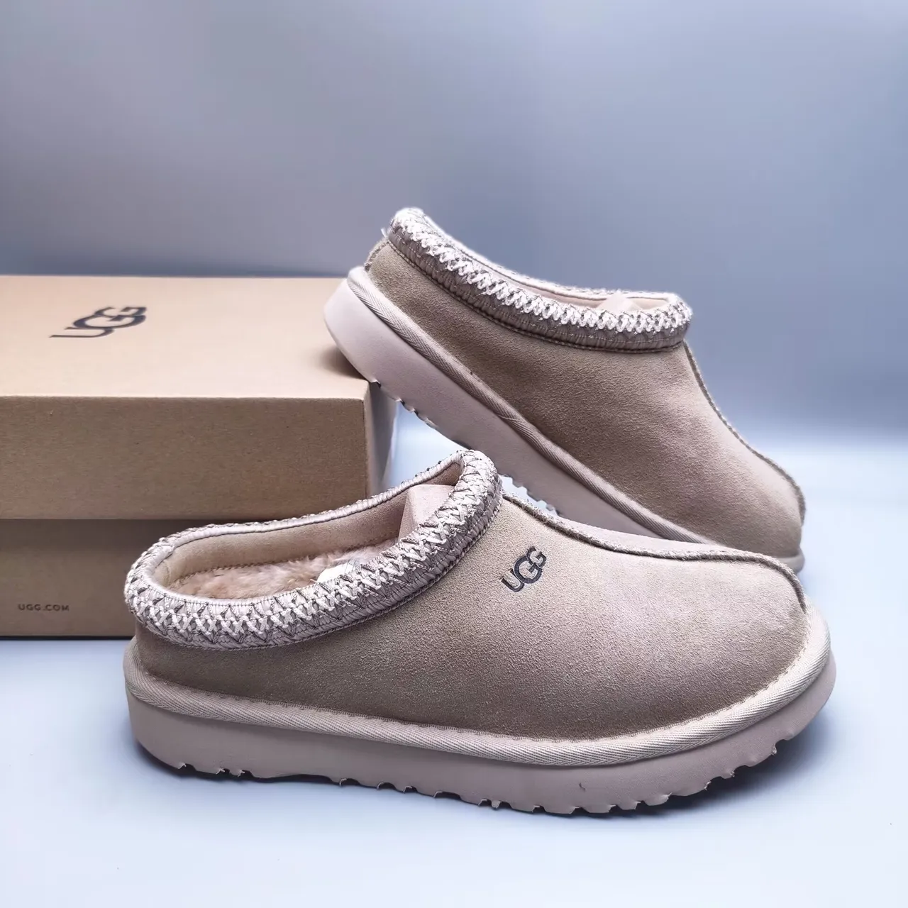 UGG Tasman بيج حذاء مفتوح الخلف جلد محاكاة كاجوال 8