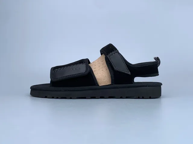UGG Tasman Black Suede and Leather Casual Sandals 2