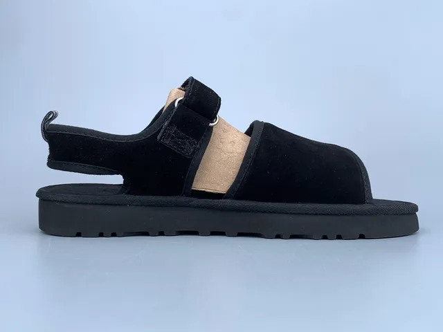 UGG Tasman Black Suede and Leather Casual Sandals 3