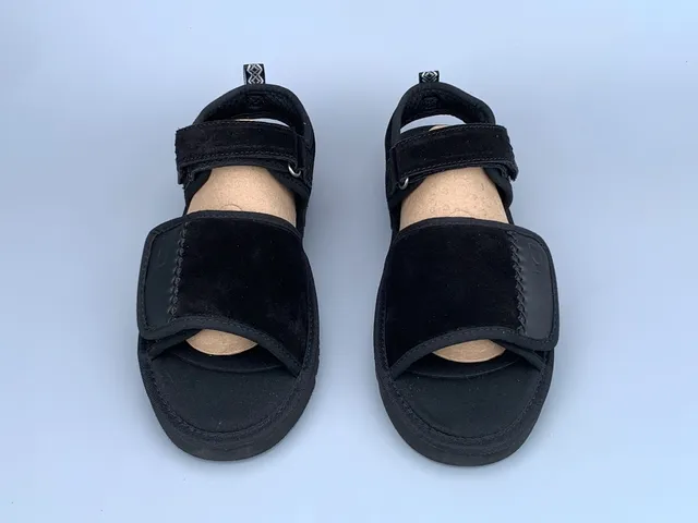 UGG Tasman Black Suede and Leather Casual Sandals 4