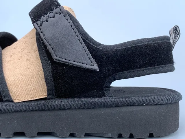 UGG Tasman Black Suede and Leather Casual Sandals 7