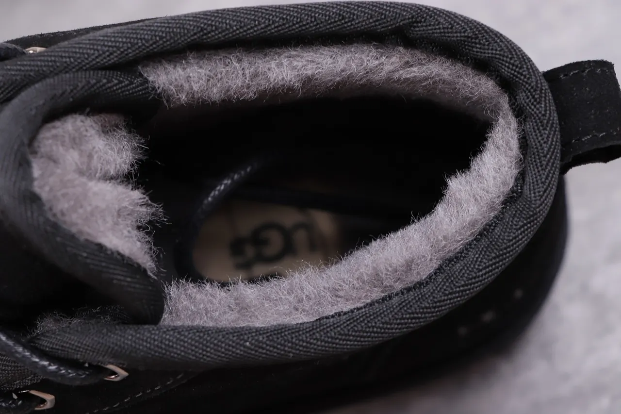 UGG Tasman Black Suede Shearling-Lined Lace-Up Snow Boots 2