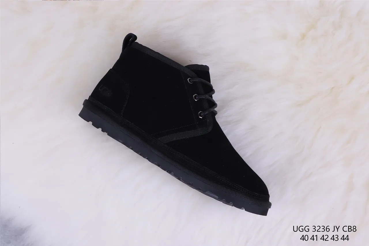 UGG Tasman Black Suede Shearling-Lined Lace-Up Snow Boots 6