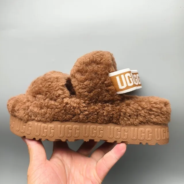 UGG Tasman Chestnut Brown Shearling Platform Slippers 4