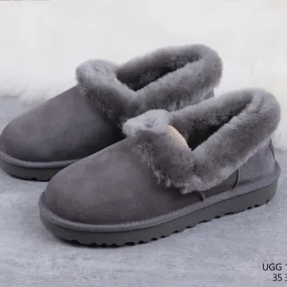 UGG Tasman أحذية كاجوال الجزء العلوي من جلد السويد الرمادي لينينج الفراء المدبب المخملي