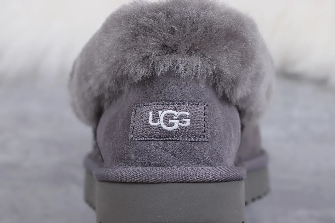 UGG Tasman Gray Suede Upper Plush Shearling Lining Casual Shoes 5