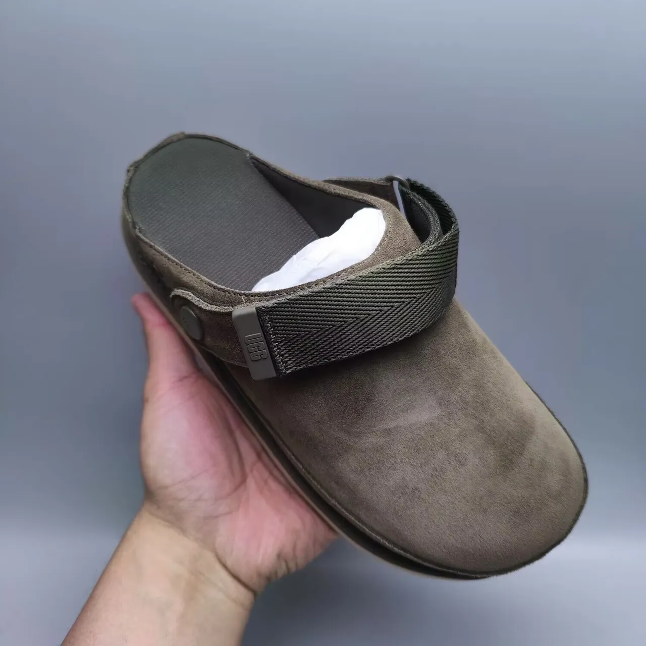 UGG Tasman Olive Suede Platform Slipper 4