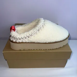 UGG Tasman أبيض أحمر Shearling Upper Platform Sole Casual Shoes
