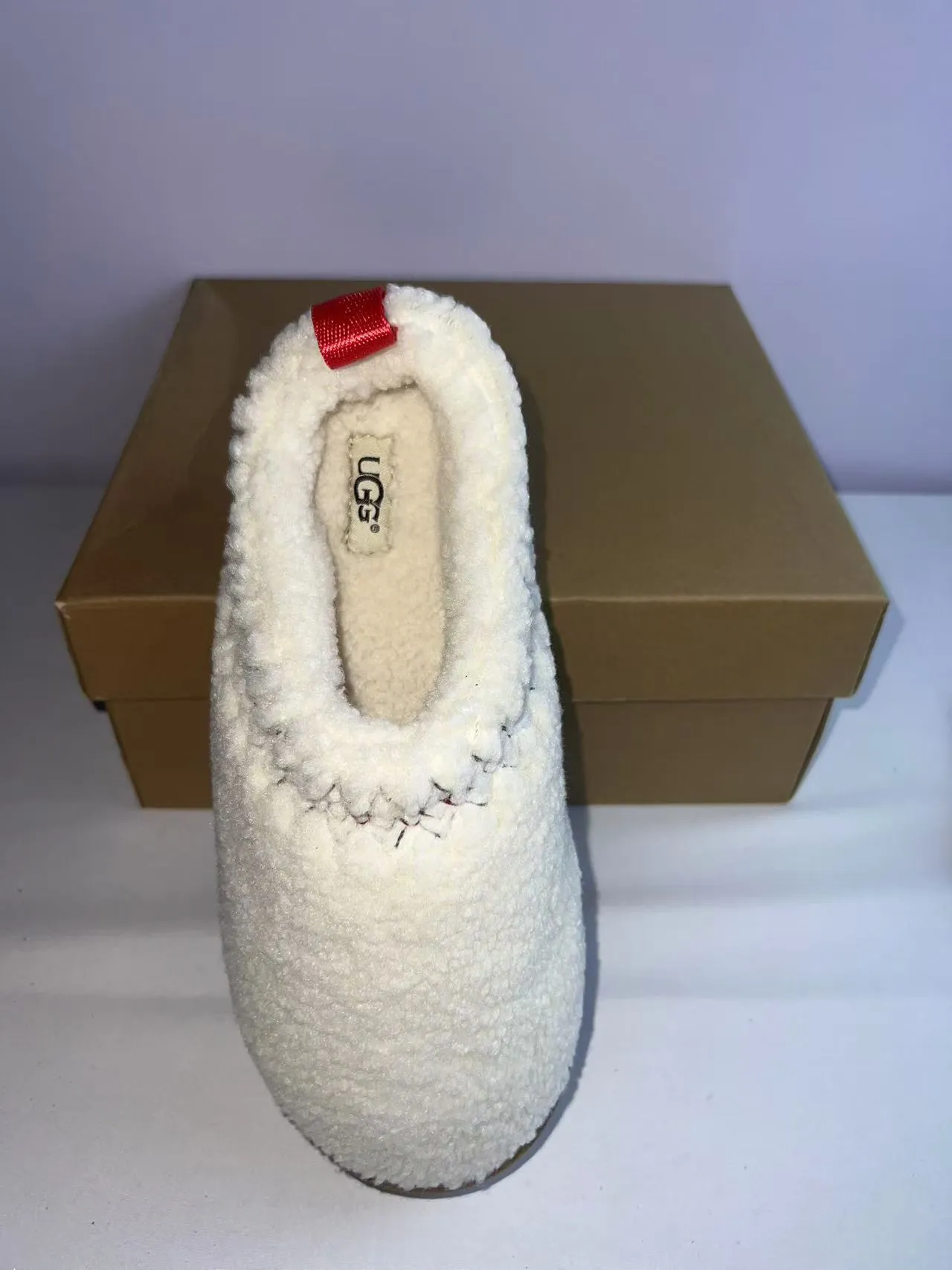 UGG Tasman White Red Shearling Upper Platform Sole Casual Shoes 3