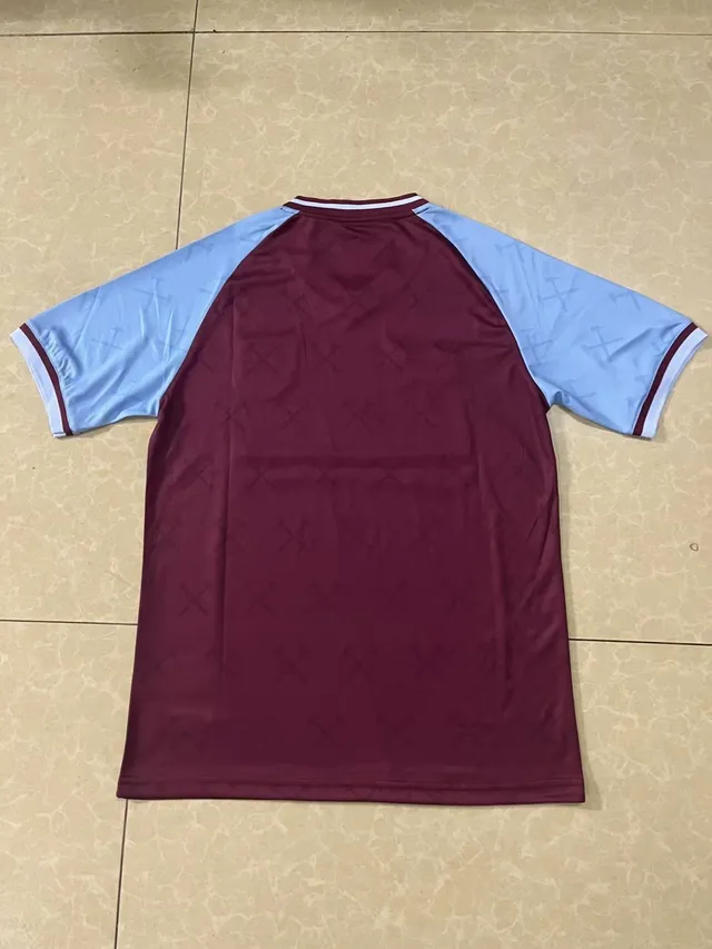 Umbro West Ham United Home Burgundy and Light Blue V-Neck Raglan Sleeve Jersey 2