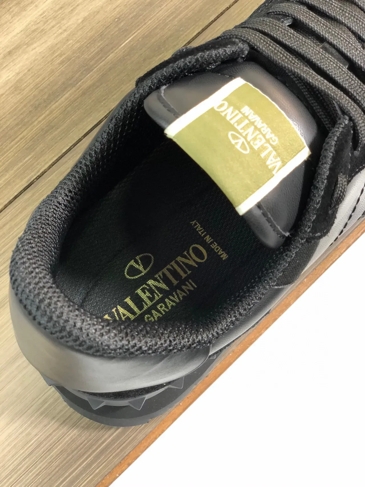 Valentino Noir et Gris Rockstud-À Rivets Milieu Panneaux Camouflage Lifestyle Sneakers 2