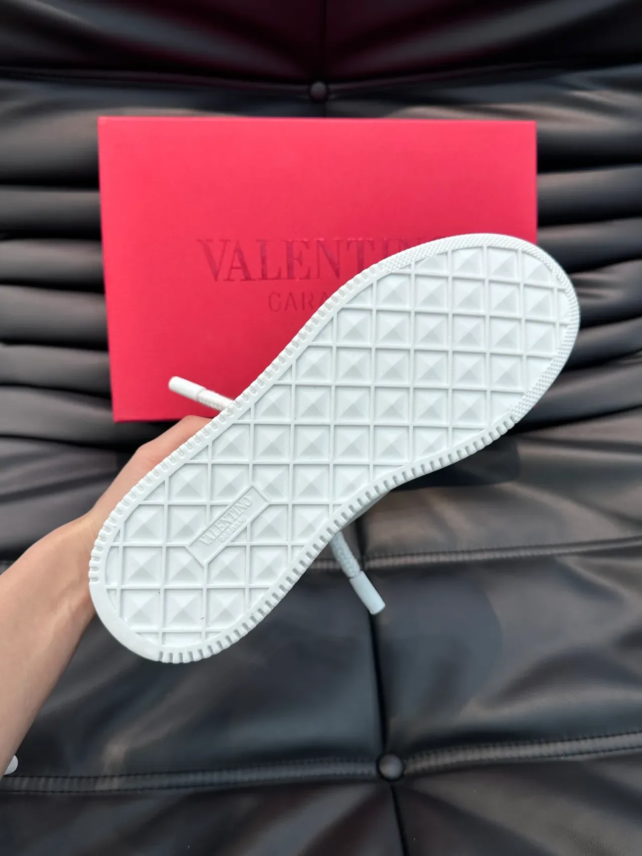Valentino One Stud All-White Leather Chunky Sneakers 2