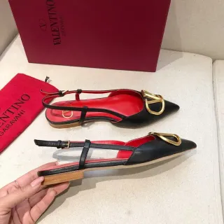 Valentino Open Pointed Toe Slingback Ballet Flats