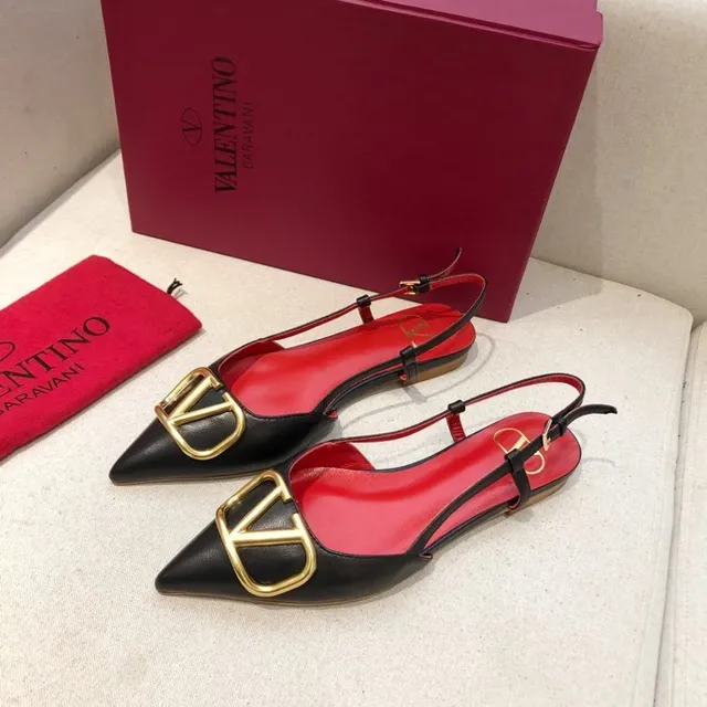 Valentino Open Pointed Toe Slingback Ballet Flats 2
