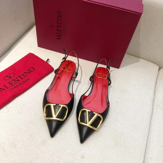 Valentino Open Pointed Toe Slingback Ballet Flats 3