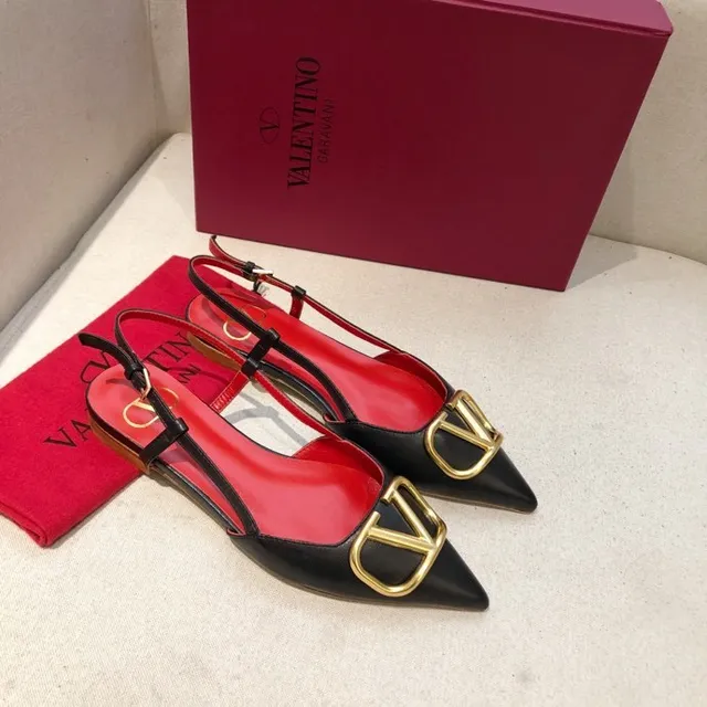 Valentino Open Pointed Toe Slingback Ballet Flats 4