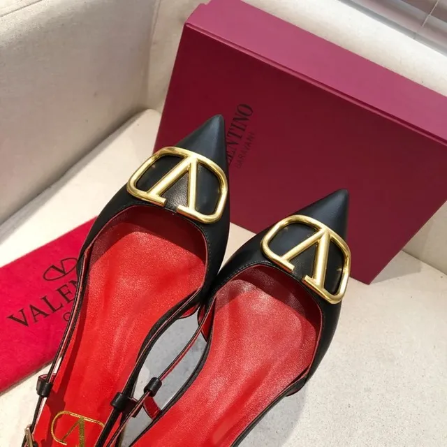 Valentino Open Pointed Toe Slingback Ballet Flats 5