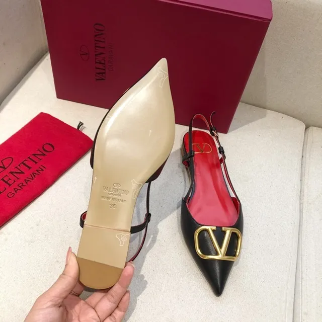 Valentino Open Pointed Toe Slingback Ballet Flats 8
