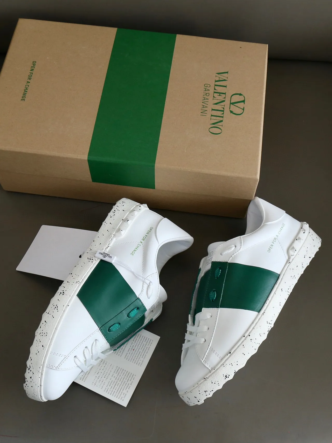 Valentino Open Chaussures Lifestyle Blanches et Vert Émeraude 3