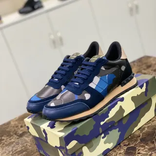 Valentino Rockstud Camouflage Navy Lifestyle Sneakers