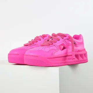 Valentino Rockstud Monochrome Pink Pyramid Stud Lifestyle Sneakers